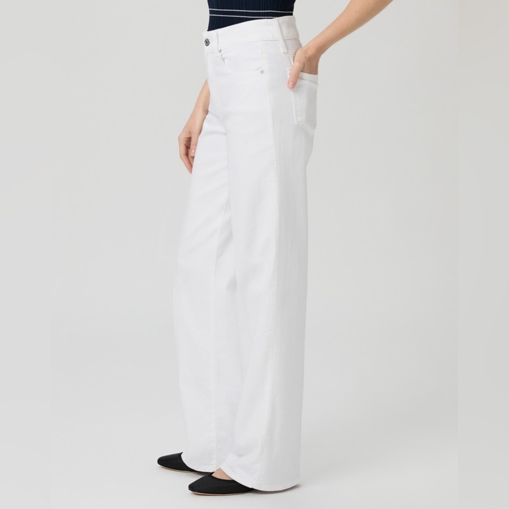PAIGE Pearl White Sasha Wide Leg Jeans Size 32 - Picture 7 of 15